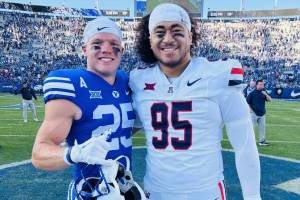 Photo provided by Kent Rodseth
Talan Alfrey from Brigham Young University played against Keanu Mailoto from the University of Arizona.