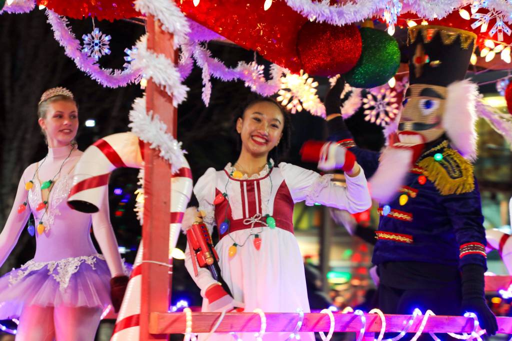 Photo courtesy of City of Auburn
Dancers from Auburn Childrens Theater ride their float during the Santa Parade Dec. 7 in downtown Auburn.