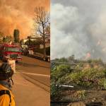 Photo shows Valley Regional Fire Authority firefighter in Palisades, California, fighting fires. COURTESY PHOTO, Valley Regional Fire Authority