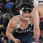 Preston Cross wrestles inside the Tacoma Dome for Auburn Riverside. Ben Ray / The Reporter