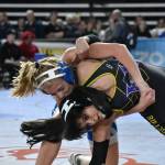 Tenaia Guess wrestles for Auburn Mountainview. Ben Ray / The Reporter