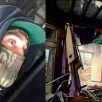 Allegedly, Scott Rhodes and the BECU that the excavator destroyed. Courtesy photos.