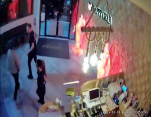 Austin Pickinpaugh trying to stall the suspect. Courtesy photo.