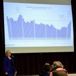 Washington Traffic Safety Commission (WTSC) director Shelly Baldwin presents statistics on traffic fatalities in Washington state since 1968. Photo by Bailey Jo Josie/Sound Publishing.