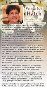 Venita Loy Hatch | Obituary