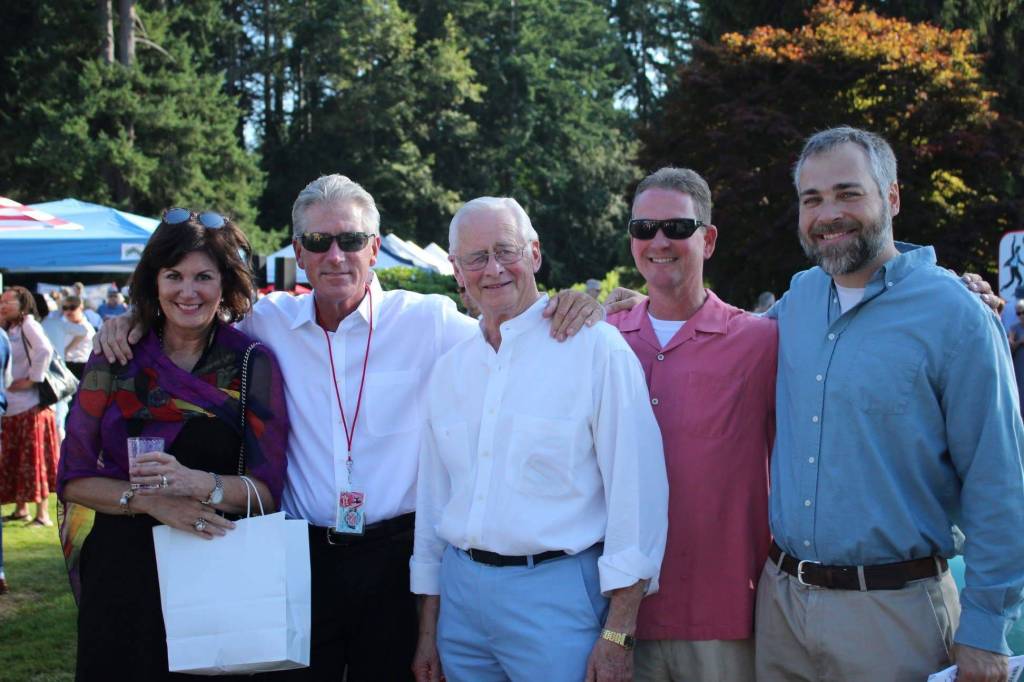 Bob Roegner, center, in Aug. 2019 at the FUSION summer gala. Pictured left to right: Leanne Stock, Jeff Stock, Roegner, Todd Suchan, Andy Hobbs. File photo