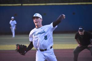 Kaeden Morgan pitching against Kennedy Catholic. Ben Ray / The Reporter