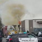 A fire April 8 at Zanadu Studios in Auburn, where Avon Cobb reportedly fled at a Kent domestic violence incident. Valley SWAT surrounded the business, but Cobb got away without police noticing. COURTESY PHOTO, GoFundMe