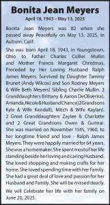 Bonita Jean Meyers | Obituary