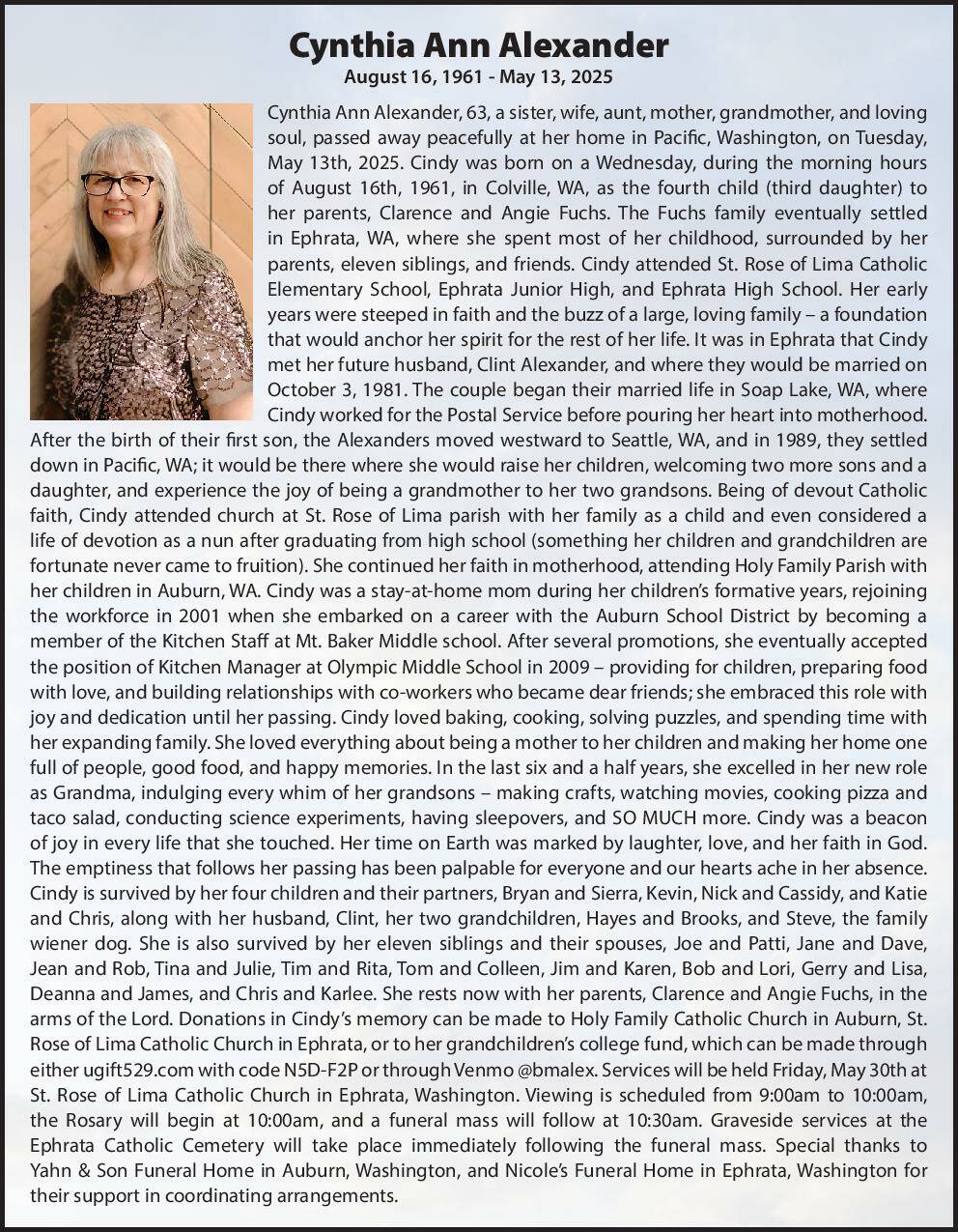 Cynthia Ann Alexander | Obituary