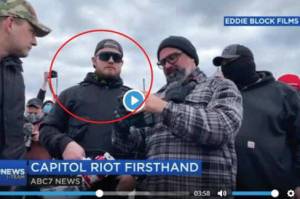 The U.S. Department of Justice released a photo of Ethan Nordean, circled in red, of Auburn, during the Jan. 6, 2021, Capitol riots in Washington, D.C. (COURTESY PHOTO, U.S. DOJ)