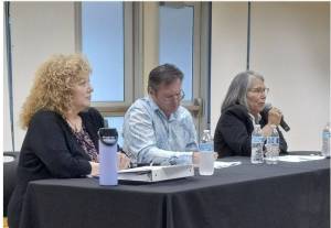 Mayor Nancy Backus, Ron Morgan and Auburn City Councilmember Yolanda Trout make the case for themselves at Auburn mayoral debate put on by the Auburn Area Chamber of Commerce on July 9 at the Auburn Senior Center. Courtesy photo