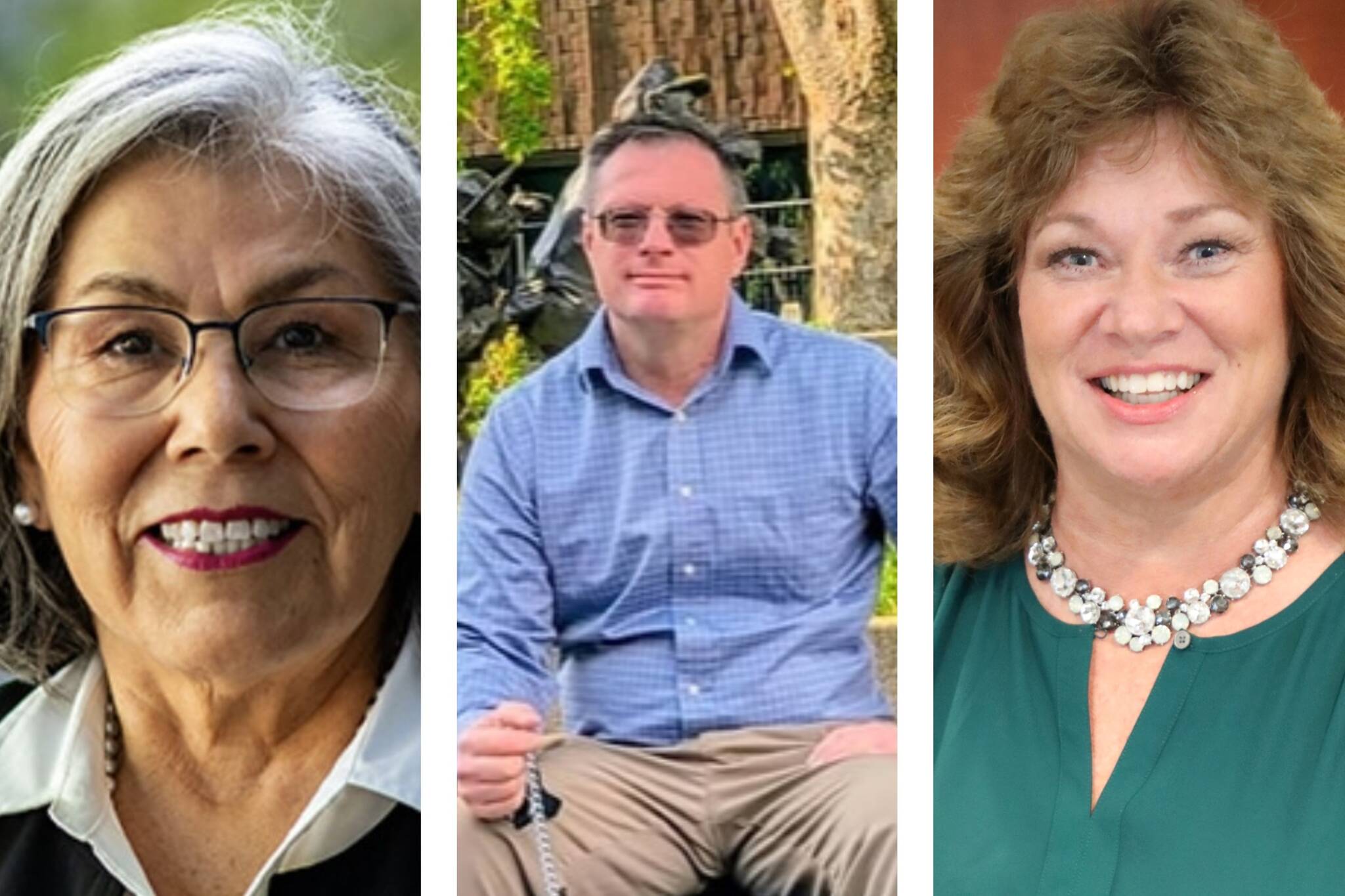 Candidates for Auburn mayor facing off in the August primary. Left to right: Yolanda Trout, Ron Morgan, Nancy Backus.