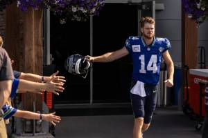 Sam Darnold exits to the practice field at the Virginia Mason Athletic Complex. Photo provided by Maria Dorsten.