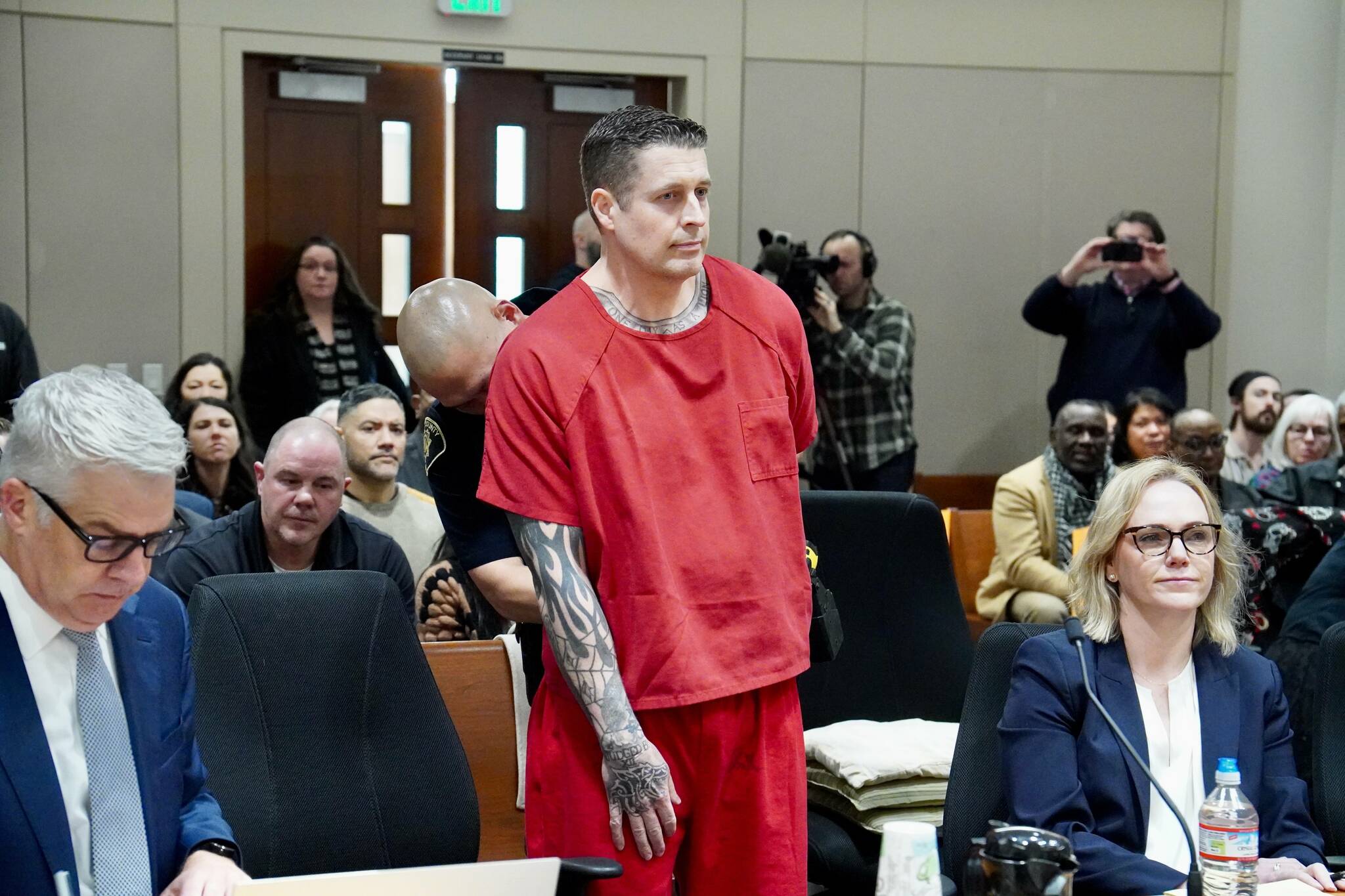 Jeffrey Nelson, a former officer with the Auburn Police Department, receives his sentence Jan. 23 at the Maleng Regional Justice Center in Kent. Photo by Joshua Solorzano/Sound Publishing