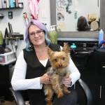 Third Dimension Salon owner Deana McFarlane and salon director of cuddles Bodhi. Third Dimension has won its third Best of Auburn award. Photos by Bailey Jo Josie/Sound Publishing