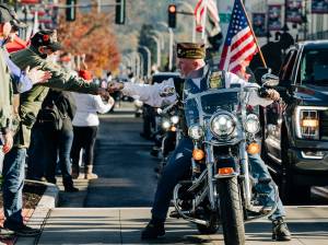 Auburns 60th annual Veterans Parade and Observance was held Nov. 8, 2025. The parade featured more than 150 units and nearly 4,000 participants from veterans units, honor guards, marching bands and more moving along Main Street. The parade was preceded by activities including a remembrance ceremony and lighting of the flame at Veterans Memorial Park. Courtesy photos/City of Auburn
