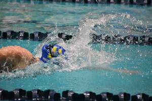 Molly McCorriston of Hazen swims en route to her state title. Ben Ray / The Reporter