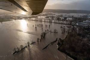 View from an airplane of the flooding at S. 277th St. in Auburn on Dec. 15, 2025. Courtesy photo/City of Auburn