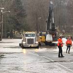 Flooding at Pacific City Park on Dec. 16, 2025. Photo by Joshua Solorzano/Sound Publishing
