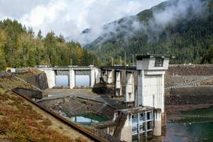 Howard Hanson Dam along the upper Green River that helps control flooding in Kent, Auburn, Renton and Tukwila. FILE PHOTO, Army Corps