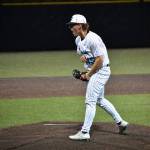 Auburn Riversides Cameron Bain lets a yell after ending the game against Kentwood.