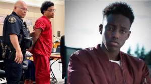 Photo by Joshua Solorzano/Courtesy photo
PJ Langu in court and a photo of Tevin Kamau.