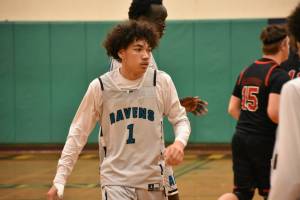 Isaiah Keitt walks to the bench after a successful third quarter for Auburn Riverside. Ben Ray / The Reporter