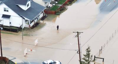 Enumclaw experienced flooding from Boise Creek and sewer overflows during the Dec. 11 flooding. Photo courtesy Enumclaw Police Department