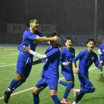 Benji Toscano leaps in the air to celebrate his first goal. Ben Ray / The Reporter