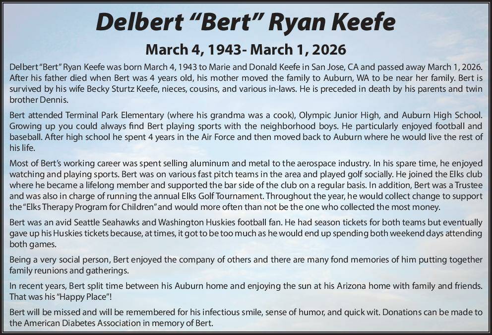 Bert Keefe | Obit | Auburn Reporter