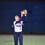 Alayna Lilequist catches a fly ball at second base. Ben Ray / The Reporter