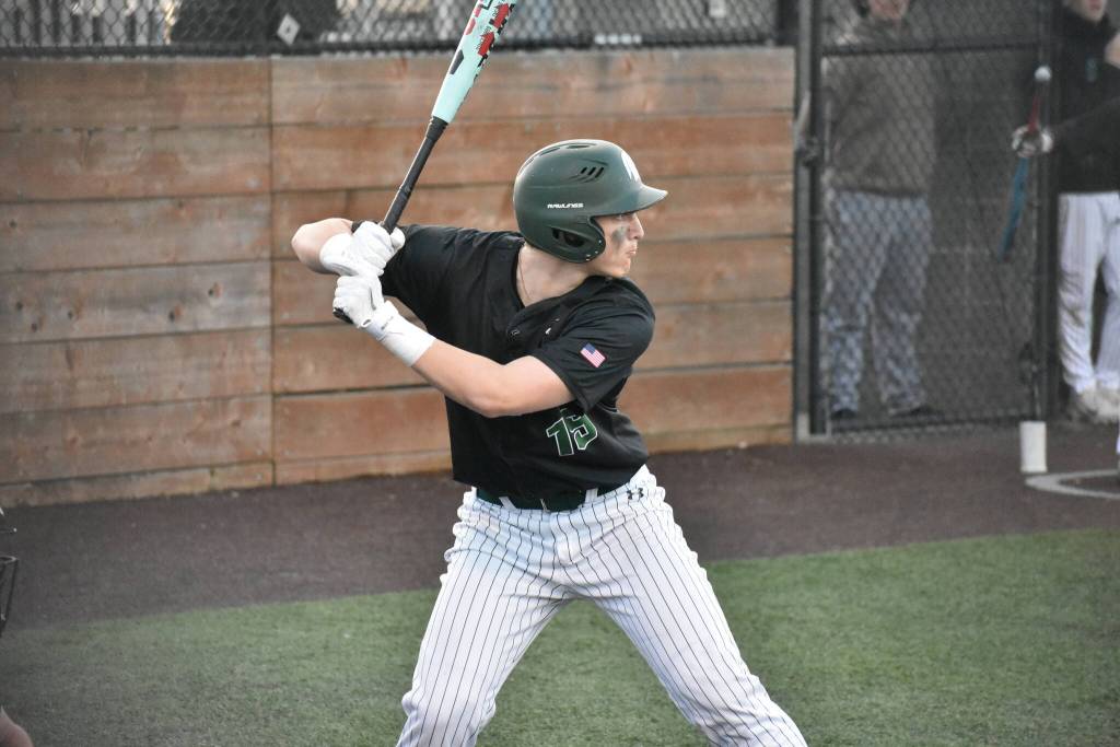 Chase Rankin at the plate for Auburn against Auburn Riverside. Ben Ray / The Reporter