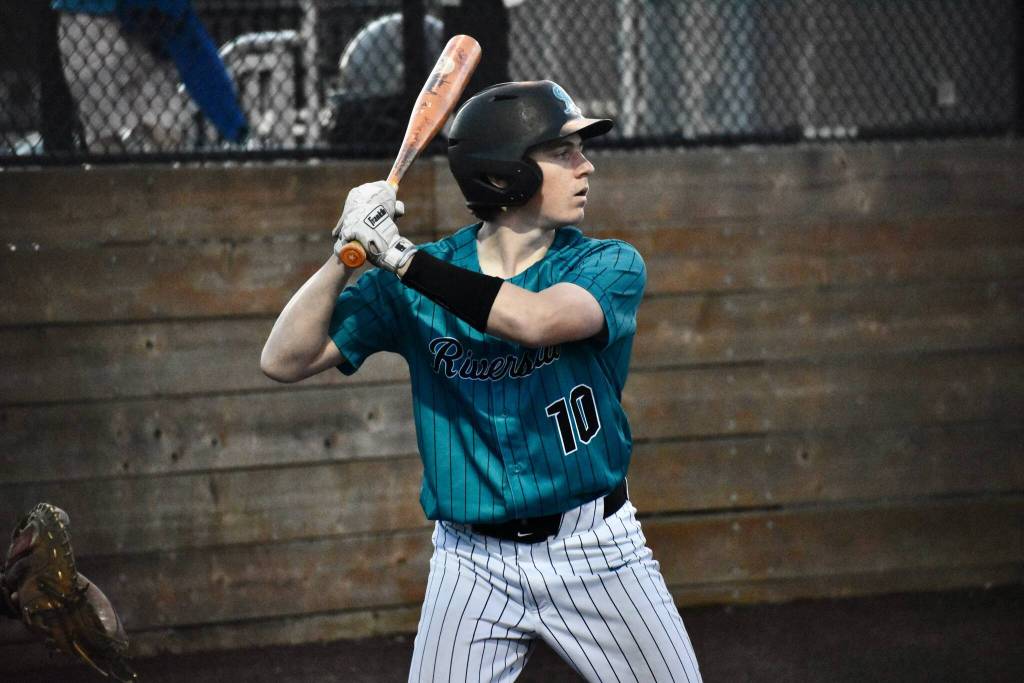 Parker Workman at-bat for Auburn Riverside. Ben Ray / The Reporter