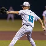 Cameron Bain on the mound against Kentwood. Photo provided by Robby Mullikin
