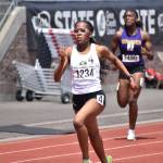 Kentridge freshman Chloe Williams down the final stretch of the 400. Ben Ray / Sound Publishing
