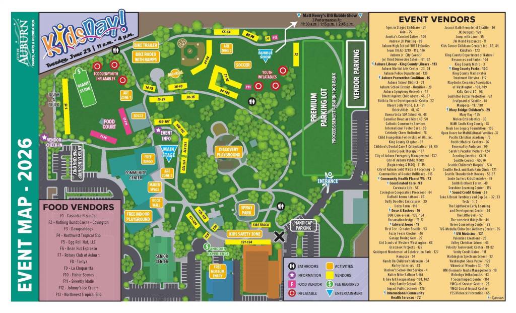 Map of KidsDay 2026/Courtesy of City of Auburn