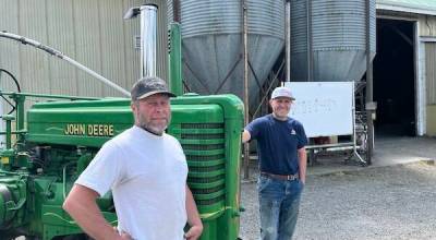 The Gwerder Brothers at their dairy farm. Courtesy of MSCs Redondo Heights Food Bank Market