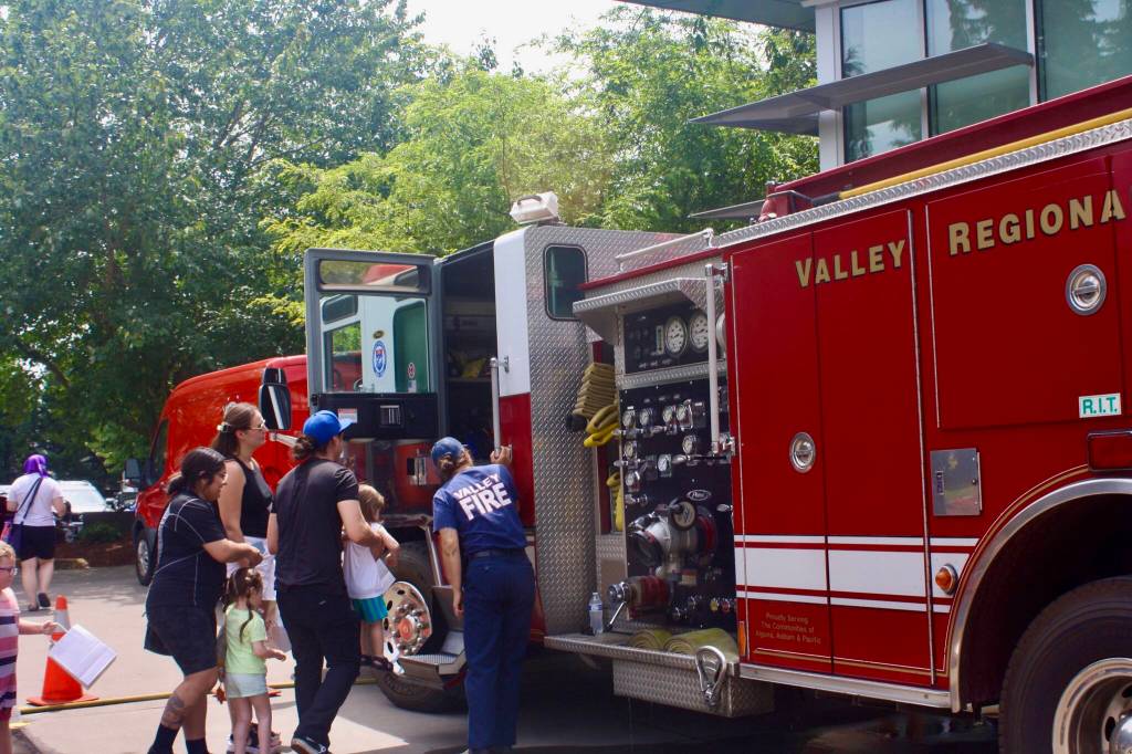 Valley Regional Fire Authority giving a fire truck tour at KidsDay. Photo by Madeleine Goldberger