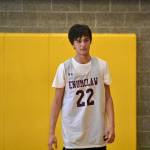 Carson Tice stands on defense for Enumclaw. Ben Ray / The Reporter