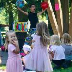 Alex Zerbe, the Professional Zaniac, performs July 15 at Les Gove Park during the city of Auburns Kids Summerstage series. Photo by Madeleine Goldberger