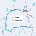 This is the route commuters will take to get around the mid-August closure on SR 169. Truck drivers will need to use a different route. Image courtesy WSDOT