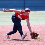 Tessa Trippy, of Auburn Mountainview High School, in action July 28 during the 2026 Softball Breakthrough Series at Compton Youth Academy in Compton, California. Photo by Rob Leiter/MLB Photos