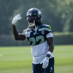 Rasheed Shaheed during warm-ups for the Seattle Seahawks. Photo provided by Maria Dorsten